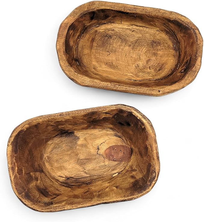 Ranch Junkie Mercantile 9"-10" Mini Dough Bowl Small Wood Decorative Bowl - The Itty Bitty Bowl