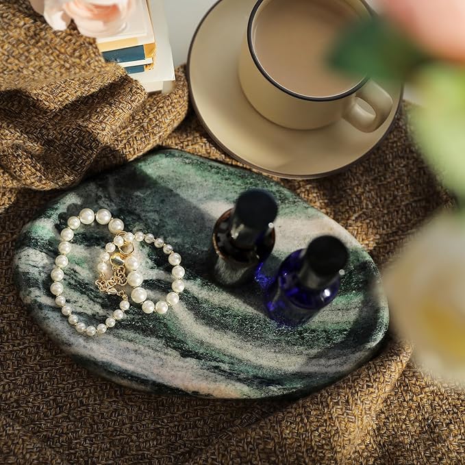 Natural Marble Cloud Shape Jewelry Tray, Key Tray For Entryway Table, Jewelry Dish Trinket Tray for Home Décor, Ring Holder for Women Gift