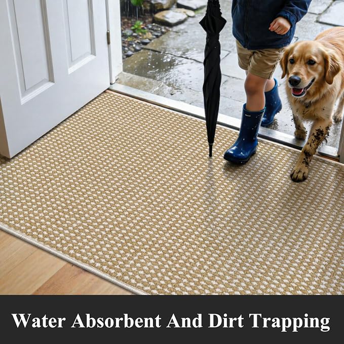 HEBE Runner Rug for Hallway Non Slip Washable, 2'x6' Low Pile Carpet Runner for Kitchen Bathroom Bedroom Laundry, Stain Resistant Entryway Rug Runners Bedside Area Rugs