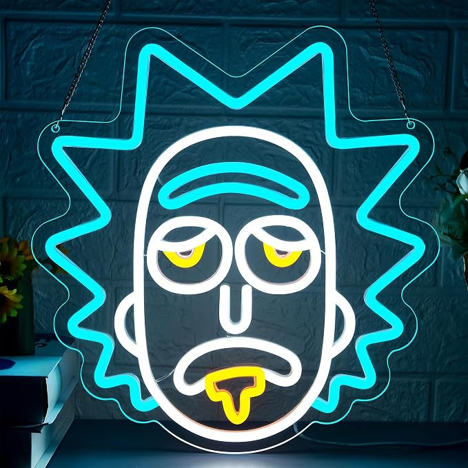 Anime Neon Sign for Wall Decor Anime Neon Light for Man Cave Dimmable Cartoon LED Light Up Sign for Bedroom Game Room Garage Bar Party Hotel Decor Birthday Gifts Art Size13.7 * 12.9In(TWP043)