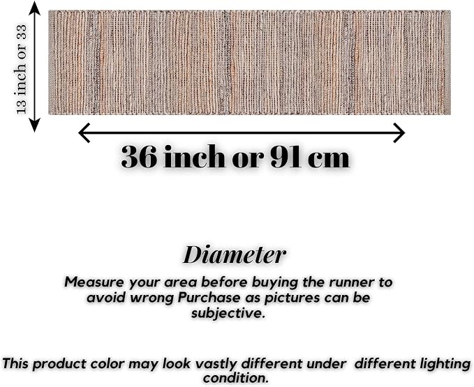 Boho Jute Table Runner for Dining Tables, Rustic Brown Table Runner Farmhouse Style , Cotton and Jute Neutral Colorful Indoor Kitchen Decor, 13 X 36 Inch, - Natural- Brown
