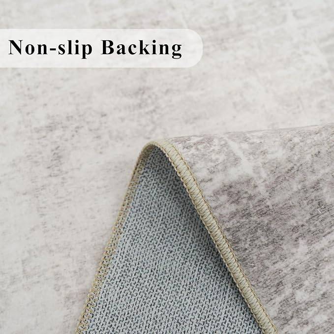 HAOYUNLAI 3x12 Hallways Runner Rugs: Soft Kitchen Rug Non-Slip Floor Mat with Rubber Backing Washable Non Shedding Soft Beside Carpet for Bedroom Abstract Home Decor Rug Runner(3x12,Beige/Cream