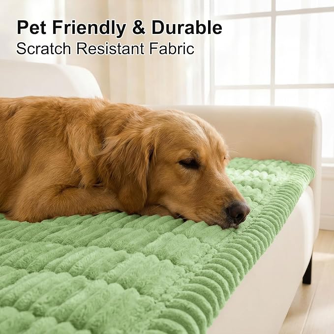 Smiry Couch Cover for Dogs, Non Slip Washable Sofa Protector for Pets, Soft Furniture Cover for Pet, Stylish Sofa Covers, Cozy Protect Against Fur, Dirt & Everyday Messes (Grass Green, 35.4" x 70.9")