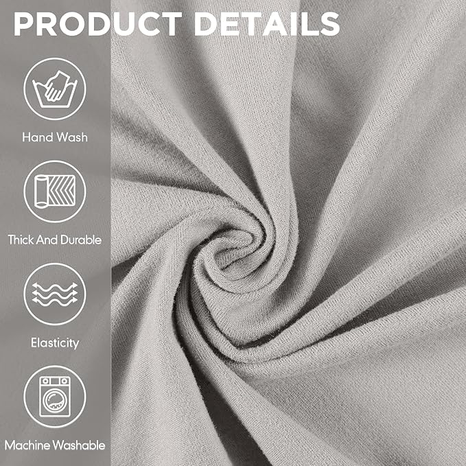 Peryiter 2 Pcs Sofa Covers Couch and Loveseat Covers Set Stretch Sofa Slipcover for Living Room Armchair Furniture Protector, Wrinkle Proof (Silver Gray,Milk Silk)