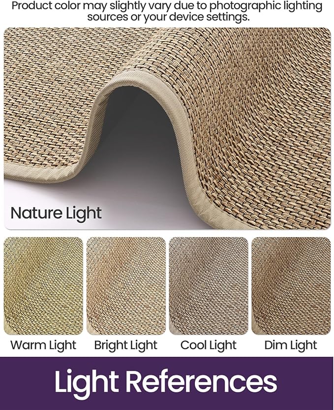 DEXI Ultra Thin Entryway Indoor Door Mat 17x30, Non Slip Rubber Backing Inside Entry Mat, Low Profile Easy Clean Dirt Trapper Doormat for Inside Entrance Patio, Beige