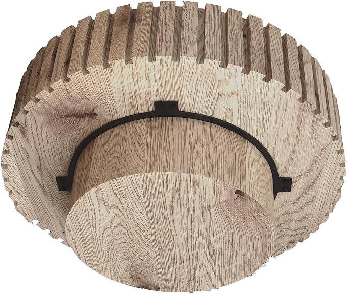 Circle Coffee Table 31.5" Rustic Round Wood Center Table Accent Drum End Tea Table for Living Room Apartment Small Space,with Fluted Relief Side, Natural
