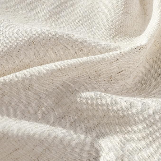 Aersas Natural Pinch Pleat Linen Curtains 102 Inch Length 2 Panels Set for Bedroom Dining Room Semi Sheer Linen Boho Farmhouse Neutral Window Curtains 102 Inches Long for Living Room Nursery 50x102