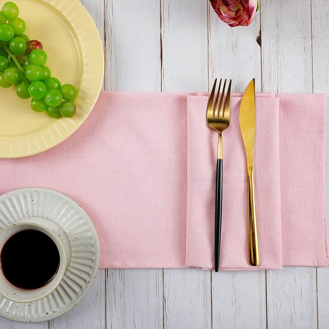Mixweer Set of 40 Pink Cloth Linen Napkins Bulk Reusable Cotton Dinner Napkin 16 x 16 Inch Washable Pastel Soft Table Napkins for Wedding Dinner Hotel Restaurant Event Party