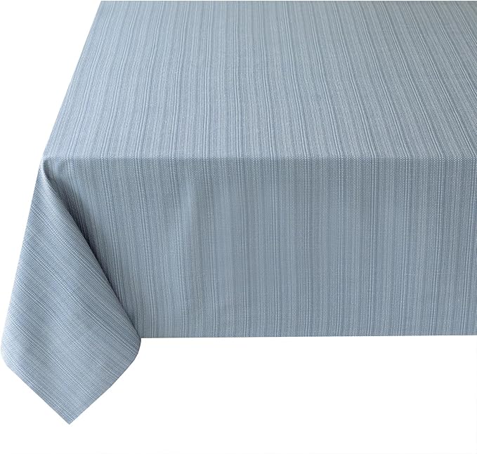 Benson Mills Cameron Textured Fabric Table Cloth, for Everyday Home Dining, Parties, Weddings & Holiday Tablecloths (52" x 70" Rectangular, Millennium Light Chambray Blue)