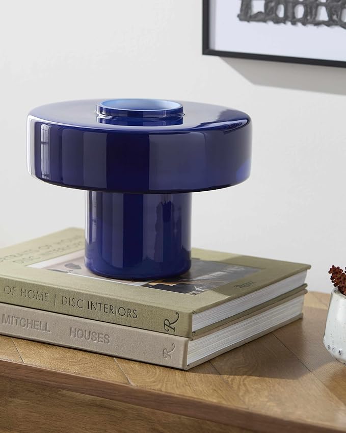 Hauteloom Lauenhagen Glass Table Lamp - Modern Contemporary - Blue, Dark Blue, Navy