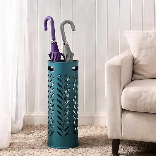 Concepts 21 inch Heavy Duty Metal Umbrella Stand - Durable Storage Holder for Umbrellas - Indoor and Outdoor Use - Stylish and Modern Organizer for Entryways. (Blue Green)
