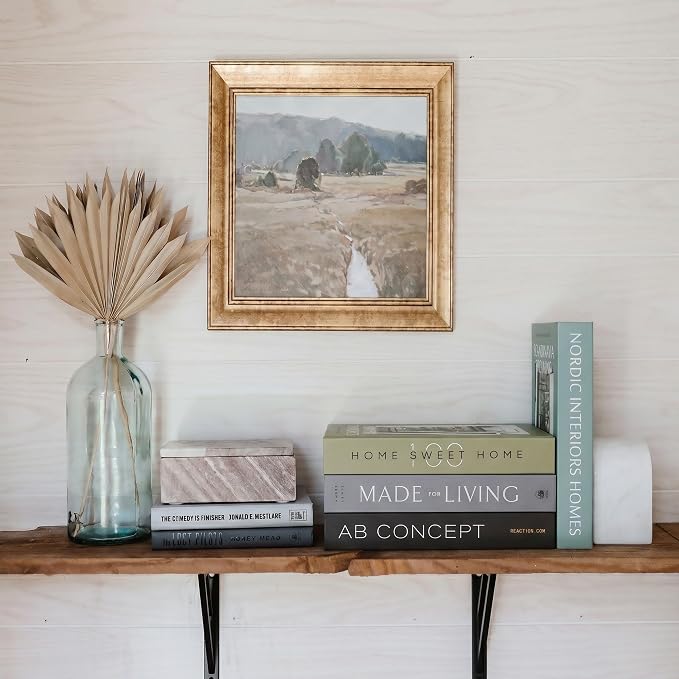 PROBENEX 4 Pcs Decorative Books | Faux Olive Green Shelf & Table Decor | Looks Luxe, Lightweight, Tool-Free - Instant Shelf and Table Styling