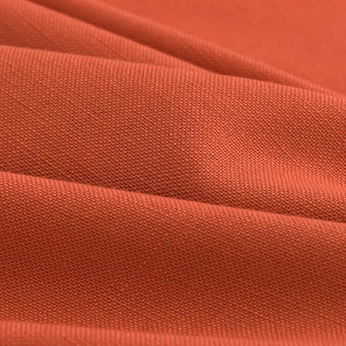 Bright Orange Linen Curtains 72 Inch Long for Living Room Bedroom Lightweight Door Drapes 2 Panels Set, Semi Sheer Light Filtering Back Tab or Rod Pocket Curtain,52x72