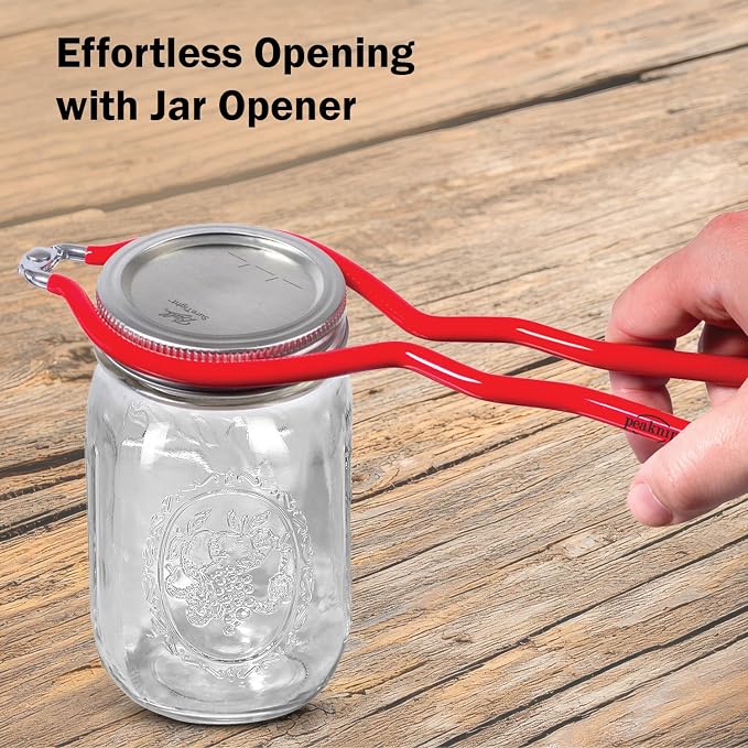 Ball Regular Mouth Mason Jars 8 oz. (12 Pack) - Half Pint Size Jars with Airtight Lids and Bands for Canning, Fermenting, Pickling, Meal Prep or DIY Decors and Projects Bundled with Peaknip Jar Opener