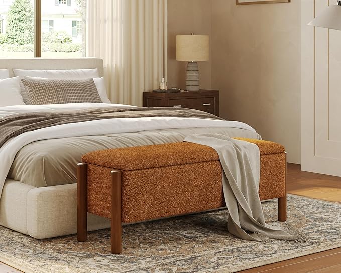 Storage Ottoman Bench, End of Bed Bench for Bedroom