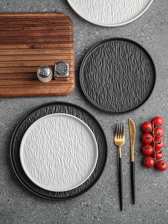 Matte Ceramic Dinnerware set with Mugs for 4, 20 Pieces, Kitchen Plates and Bowls Set Porcelain, Dish set for 4, Dishware Sets Stoneware Dinner Plates Sets Platos de Cocina Vajilla