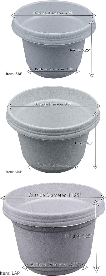 Hanging Flower Pots, 7 inch, Terra Cotta Colored, 5 Pack | Plastic Flower Pot, With Hangers, Seedlings & Nursery, Seed Starting Pot
