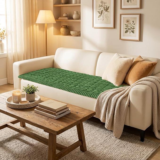 Smiry Couch Covers for Dogs Washable, Non Slip Fuzzy Pet Couch Covers for Sofa, Soft Thick Sofa Slipcovers Furniture Protector Pet Friendly (Olive Green, 27.6" x 88")