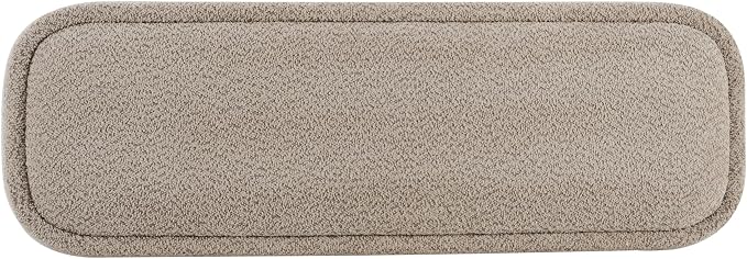 Christopher Knight Home Damas Boucle Upholstered Dining Bench, Wooden Entryway Bench, Long Sofa Footstool for Living Room, Bedroom End of Bed Bench, Khaki+Walnut
