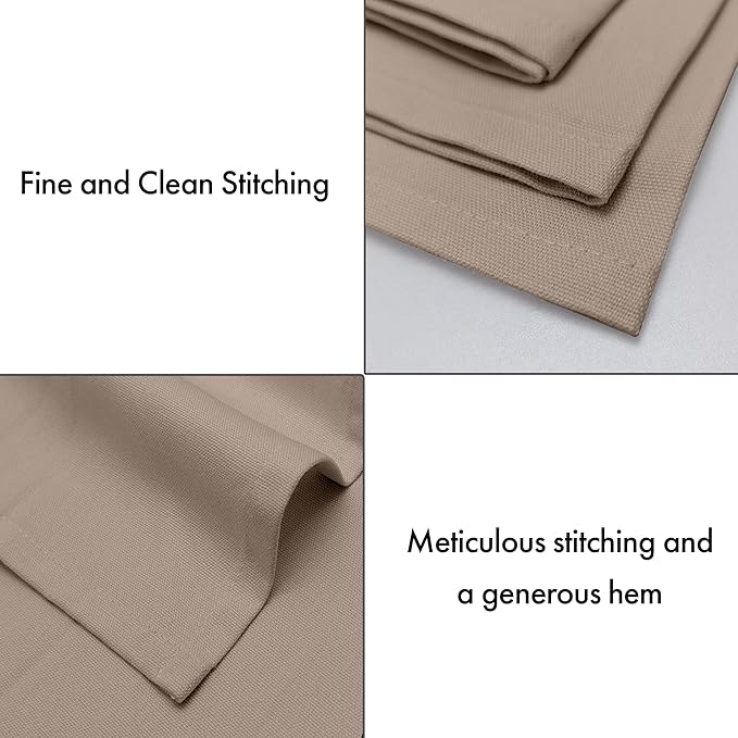 Ruvanti Cloth Napkins Set of 12, 100% Cotton High GSM 18x18 Inches Soft, Washable, Highly Durable & Absorbent, Perfect for Parties, Christmas, Thanksgiving Dinners – Light Taupe