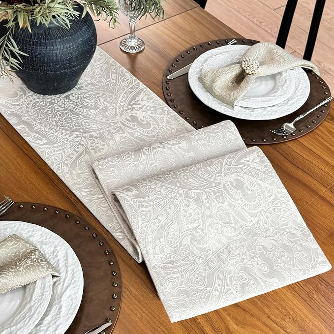 Table Runner for Home Decor 60 Inches Long, Waterproof Thick Table Runner for Modern Table Decoration for Dining Bedroom (Milky White, 12x60 Inch)