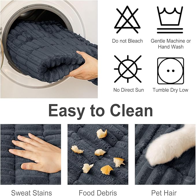 hyha Couch Cover for Dogs Washable, Non Slip Thick Flannel Sofa Protector, Pet Friendly Plush Furniture Cover for Sectional Sofa & Loveseat (Charcoal Grey, 43" x 82.7")