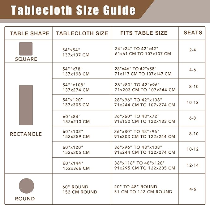Fitable Linen Textured Tablecloths 2 Pack, Faux Burlap Rectangle Table Clothes for 8 Foot Tables, Rustic Table Covers for Dining, Baby Shower, Party, Banquet, Farmhouse (Nature, 54 x 120 Inch)
