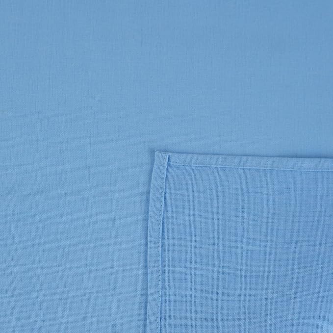 Solid Color Linen Blended Thin Dinner Cloth Napkins - Set of 12 (40 x 40 cm) - for Events & Home Use (Sky Blue)