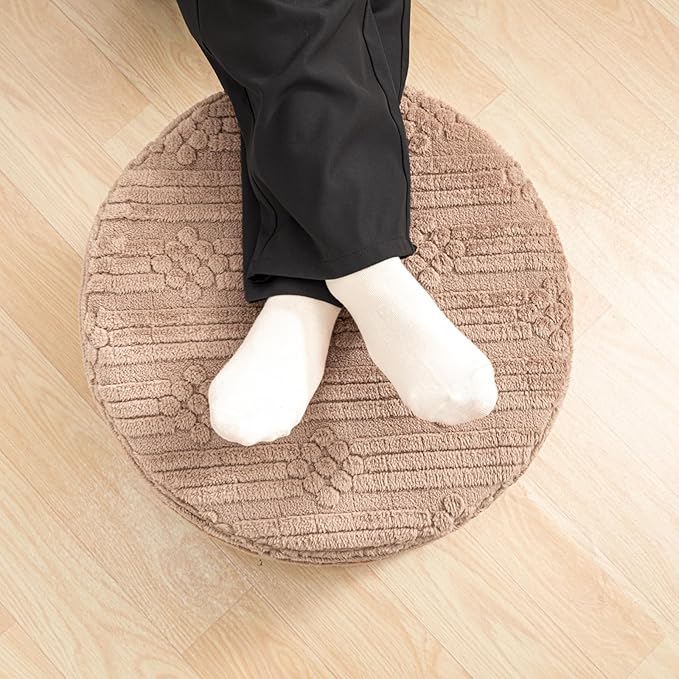 Asuprui Pouf Ottoman Foot Rest – Plush Round All-in-one Foam Stool for Cozy Lounging, Floor Pouf & Chic Decor (Coffee)