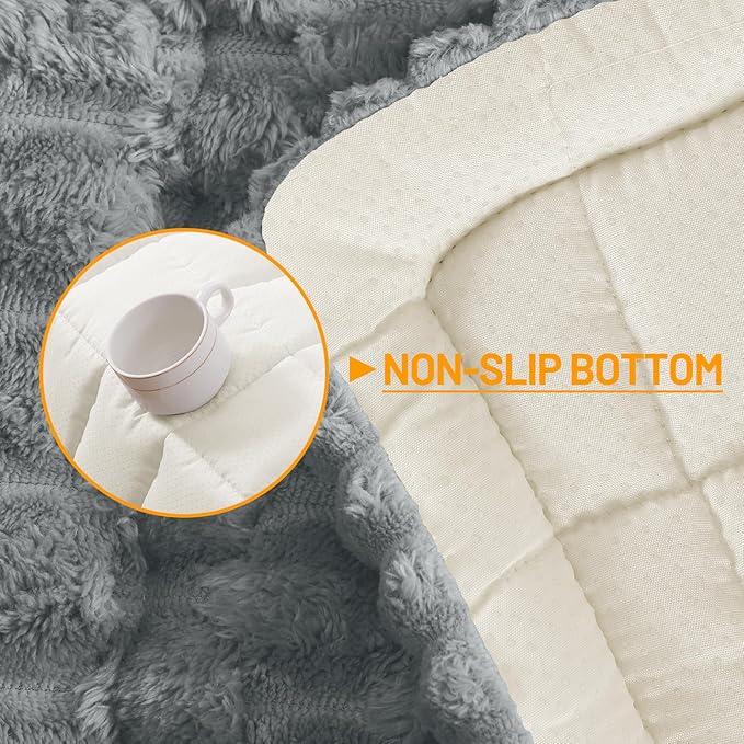 Smiry Couch Covers for Dogs Washable, Non Slip Fuzzy Pet Couch Covers for Sofa, Soft Thick Sofa Slipcovers Furniture Protector Pet Friendly (Grey, 27.6" x 70.9")