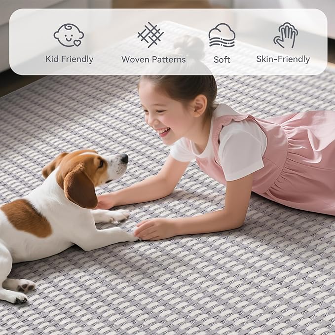 YDKGL 2x8 ft Hallway Runner Rug Extra Long Boho Woven Kitchen Runner Rugs Mat Non Slip Washable, Soft Entryway Laundry Hall Floor Runner Carpet for Indoor Backdoor Bedroom Hallway Living Room, Gray