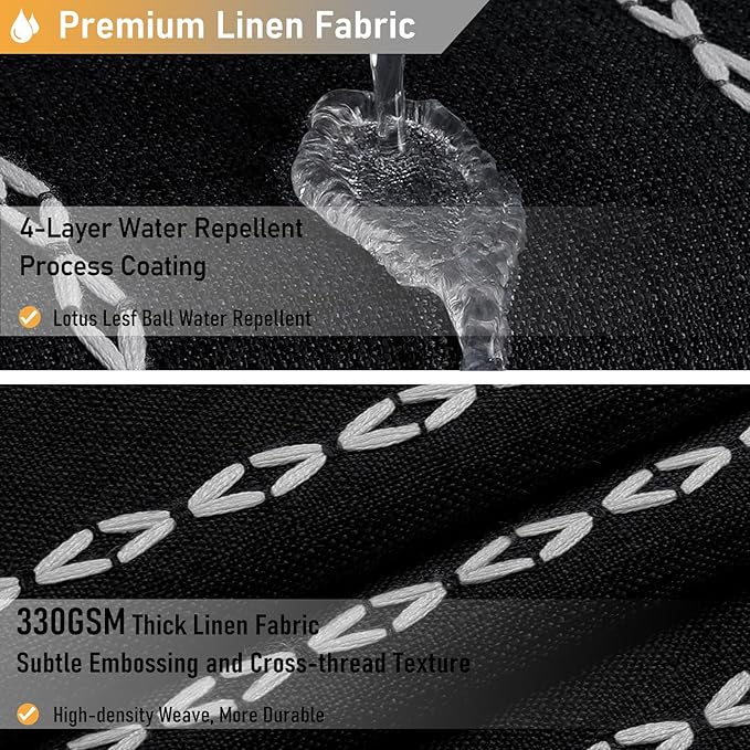 BTTN Stall Shower Curtain - 60x72 Narrow Boho Farmhouse Linen Vintage Striped Fabric Shower Curtain with 10 Hooks, Bohemian Cottage Decorative Heavy Duty Shower Curtains for Bathroom - Black and White