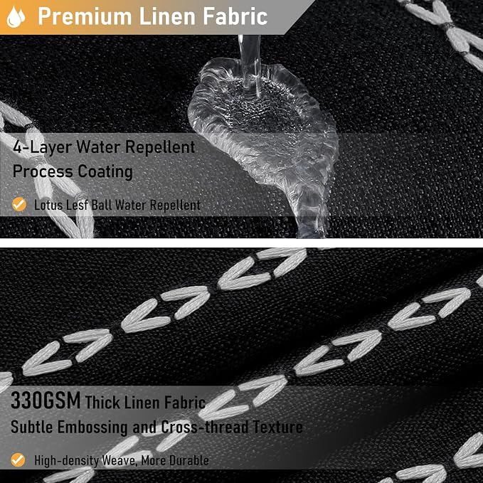 BTTN Stall Shower Curtain - 60x84 Long Boho Farmhouse Linen Fabric Tassel Shower Curtain Set with 10 Plastic Hooks, Narrow Bohemian Country Chic Decorative Shower Curtains for Bathroom，Black and White