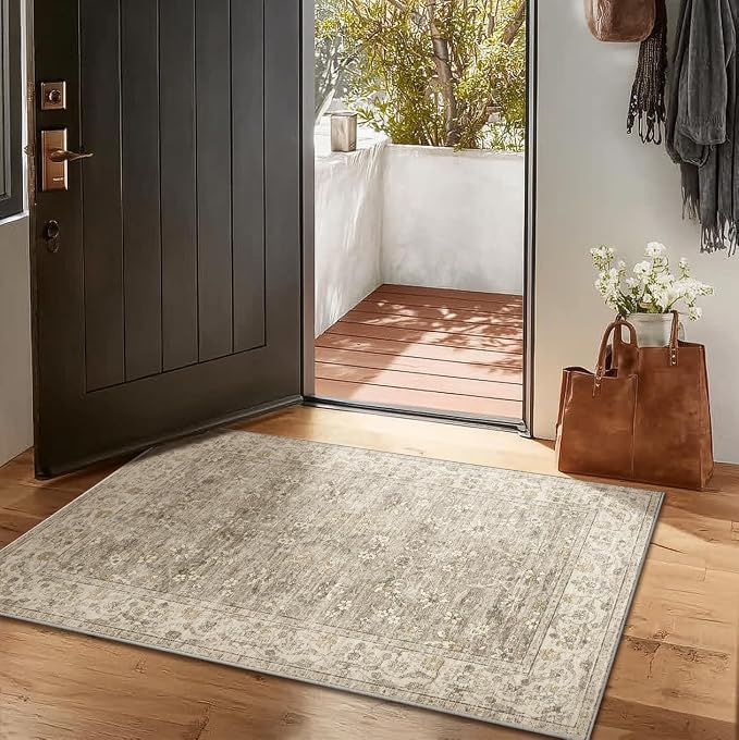 Washable Entryway Small Area Rugs: Door Mat Indoor Entrance 2x3 Boho Rug Stain Resistant Non-Slip Rubber Backing Soft Carpet for Kitchen Front Door Indoor Entrance Entry Bedroom Kids Room