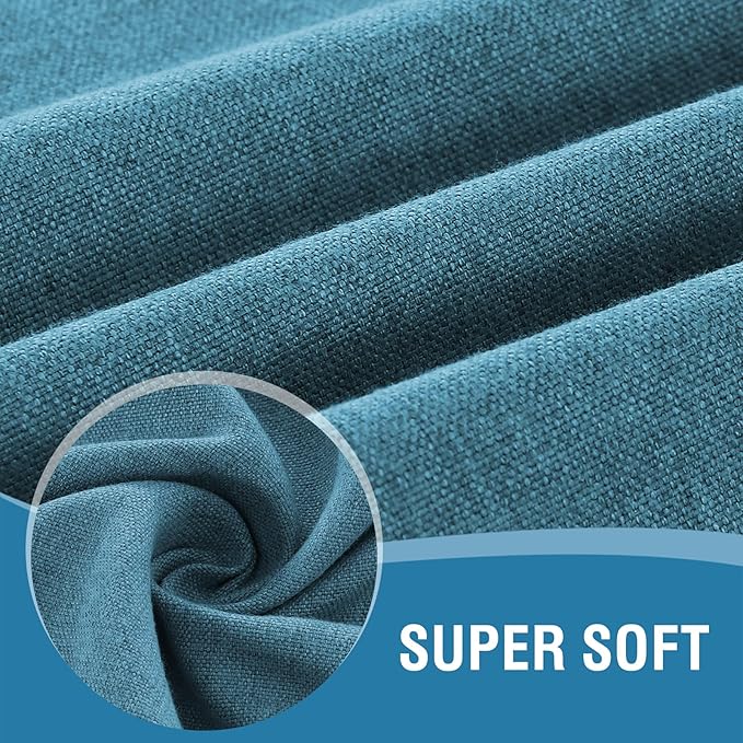 H.VERSAILTEX Linen Textured Tablecloth 60 x 102 Waterproof Decorative Table Cloth Spill-Proof Linen Look Cover for Party Table Extra Soft and Thick Fabric Wrinkle Free, Heather Storm Blue