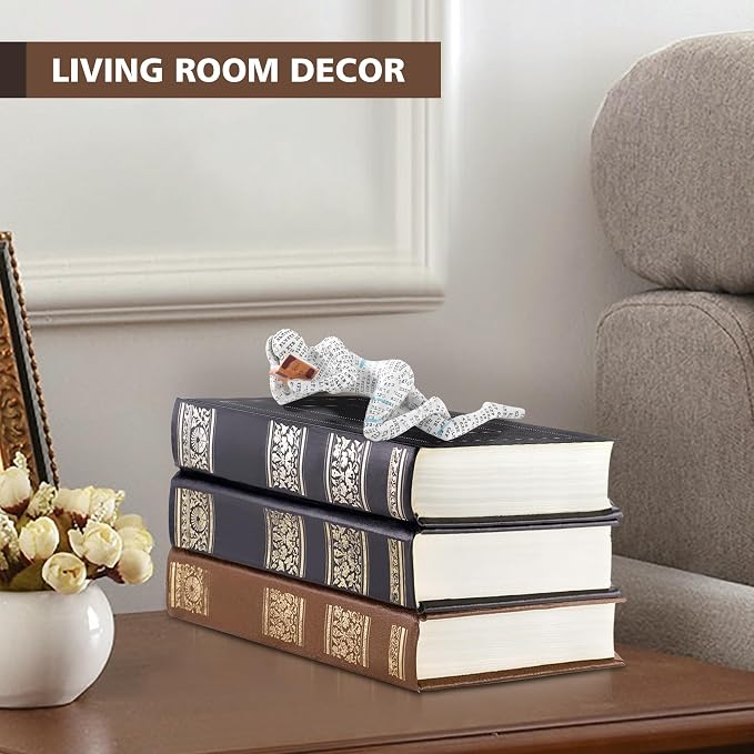 GRAPMKTG Home Decor Pulp Reading Women Thinker Statue Aesthetic Sculpture Room Decor Modern Abstract Decoration on Shelf Table Desk for Living Room Office Bedroom H