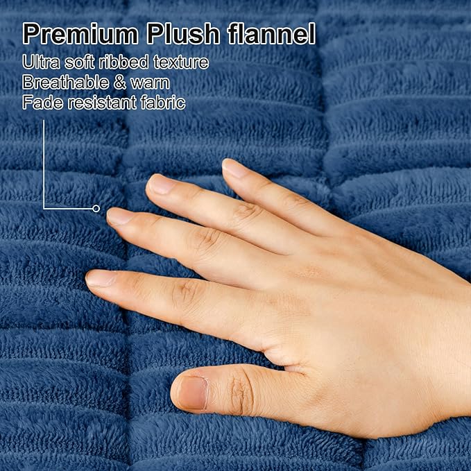 Smiry Couch Cover for Dogs Washable, Non Slip Fuzzy Pet Couch Covers for 3 Cushion Sofa Pet Friendly, Thick Soft Sofa Slipcovers Cushion Protector (Navy Blue, 27.6" x 70.9")