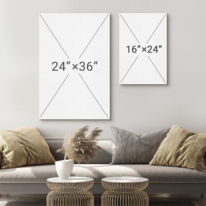 SIGNLEADER Canvas Print Wall Art Set Soft Abstract Coastal Seascape Pastel Beach Landscape Illustrations Modern Relax/Calm Multicolor for Living Room, Bedroom, Office - 24"x36" x 2