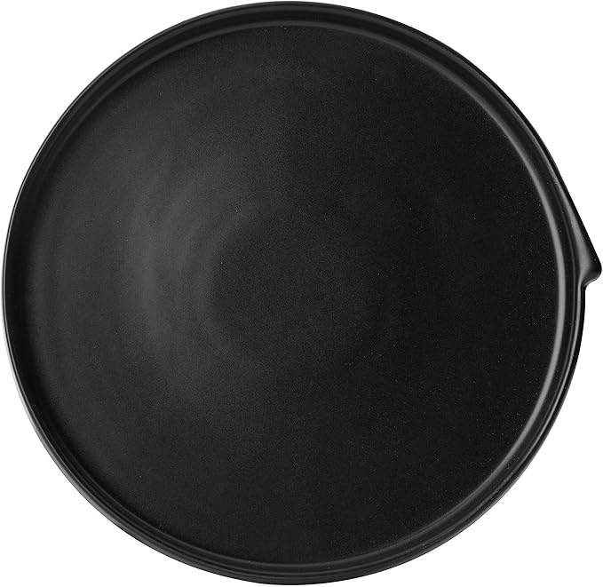 Pfaltzgraff Contemporary Edge 12 Piece Stoneware Dinnerware Set, Service for 4, Plate and Bowls with High Rims for Everyday use, Black
