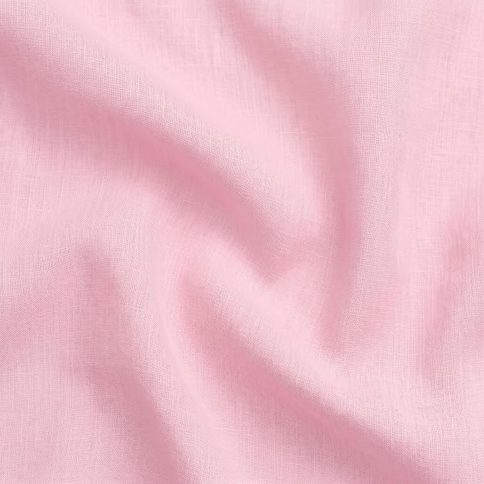 Solino Home Linen Square Tablecloth 52 x 52 Inch - 100% Pure Linen Pink Lemonade Table Throw - Fete, Machine Washable Table Cloth for Summer