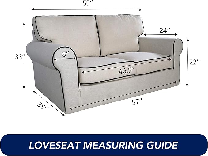 PureFit Super Stretch Sofa Slipcover – Spandex Non Slip Soft Couch Sofa Cover, Washable Furniture Protector with Non Skid Foam and Elastic Bottom for Kids, Pets （Loveseat, Natural）