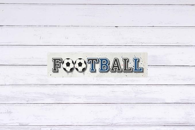 Football Metal Sign 4x16in Sports Plaque for Game Room Bar Wall Decor