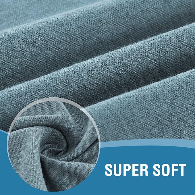 H.VERSAILTEX Linen Textured Tablecloth 60 x 60 Waterproof Decorative Table Cloth Spill-Proof Linen Look Cover for Party Table Extra Soft and Thick Fabric Wrinkle Free, Heather Stone Blue