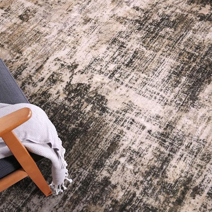 IOHOUZE Abstract Runner Rug 2x4 Ft Entryway Rugs Washable Door Mat Indoor Entrance, Rubber Backed Entryway Runners, Printed Faux Wool Non Slip Floor Carpet for Foyer Front Door Sink, Brown/Rust