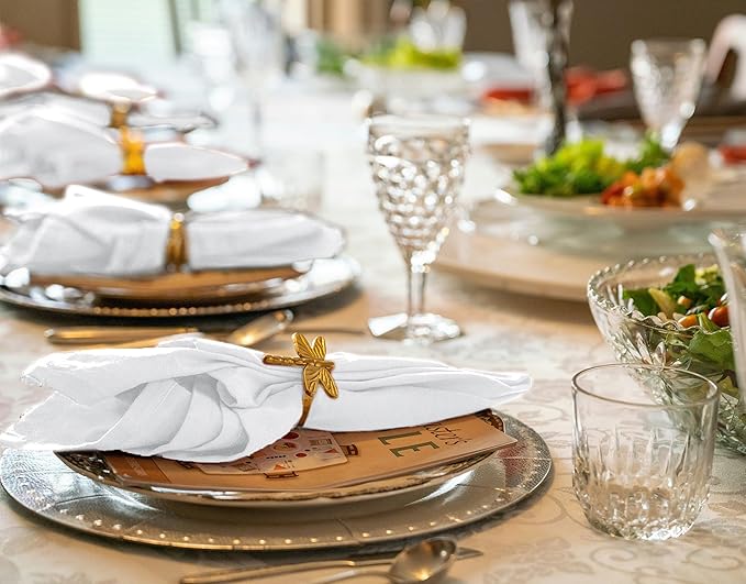 36 Pack White Handmade Cloth Napkins 16 x 16 Inch Cotton Linen Napkins with Fringe, Washable and Reusable Napkins, Soft Rustic Boho Fringe Cloth Napkins for Dinners, Parties, Wedding