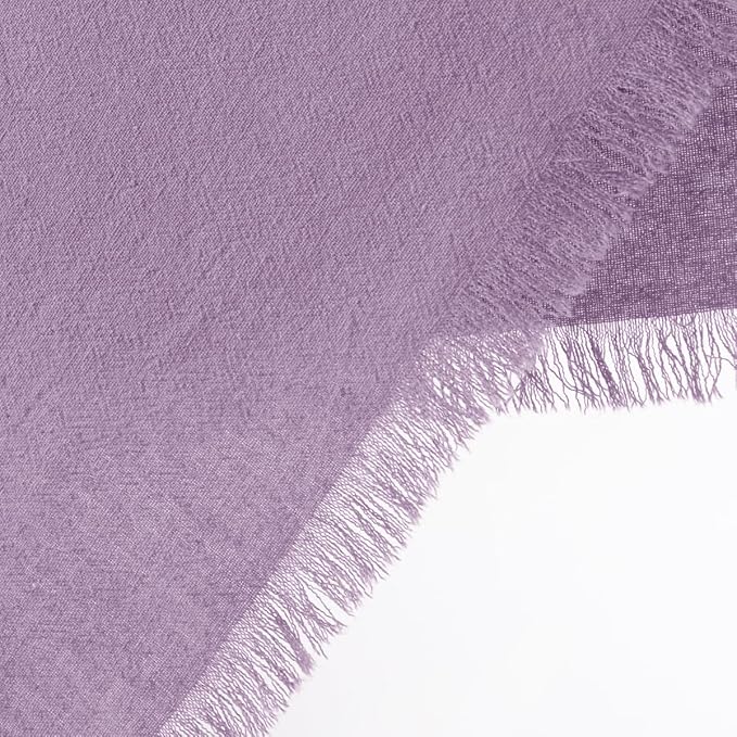 DeZerlor 12 Pack Purple Cotton Linen Napkins with Fringe Summer Cloth Napkins Set of 12 Boho Handmade Dinner Napkins Bulk for Wedding Bridal Baby Shower Parties, 17 x 17 Inches