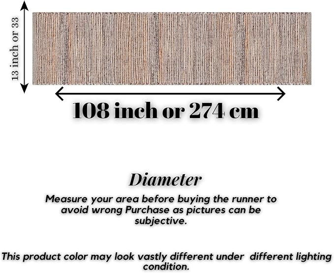 Boho Jute Table Runner for Dining Tables, Rustic Brown Table Runner Farmhouse Style , Cotton and Jute Neutral Colorful Indoor Kitchen Decor, 13 X 108 Inch, - Natural- Brown