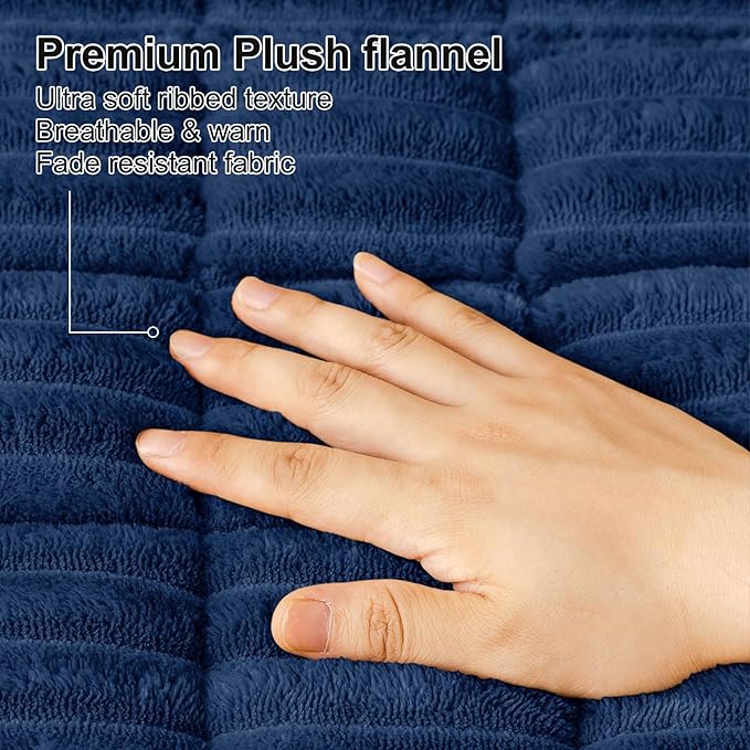 Smiry Couch Cover for Dogs Washable, Non Slip Fuzzy Pet Couch Covers for 3 Cushion Sofa Pet Friendly, Thick Soft Sofa Slipcovers Cushion Protector (Navy, 27.6" x 27.6")