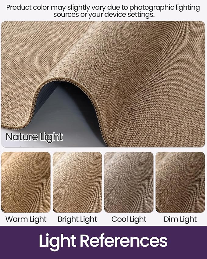 DEXI Ultra Thin Door Mat Indoor Entrance 32x48, Non Slip Rubber Backed Entryway Mats Dirt Trapper, Low Profile Front Doormat for Inside Entry, Patio, Porch, Dark Beige