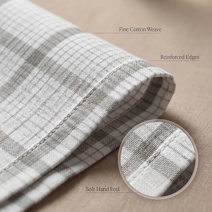 Urban Villa Cloth Napkins 100% Cotton Highly Absorbent Washable Durable Reusable Premium Dinner Napkins Ideal for Gifts for Mothers Day Hotel Farmhouse Parties - Tiny Checks (20" x 20", Set of 12)